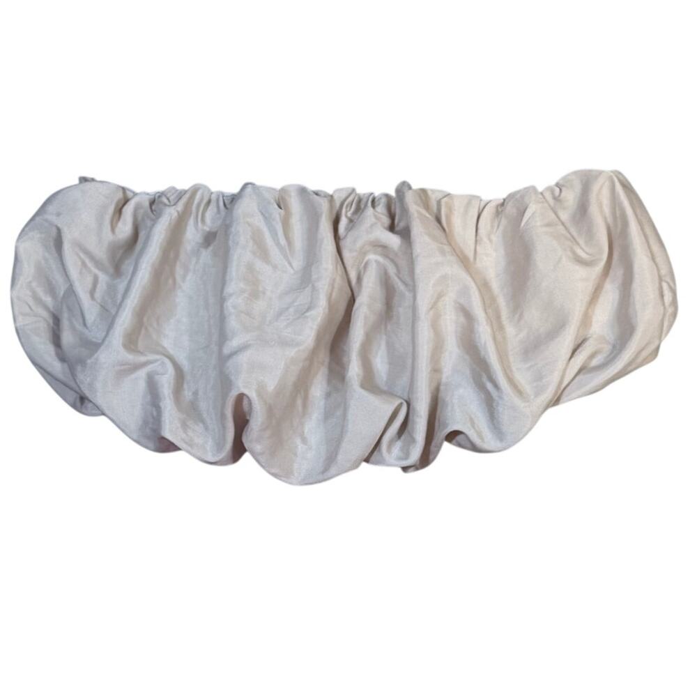 Beige Bubble Crop Top Tube Top Bra Top Cropped Shirt Size XS